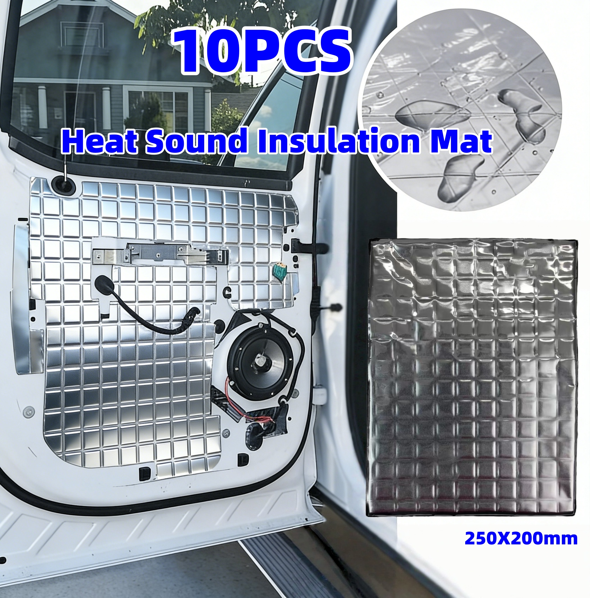 Sound Dampening Foam - 10Pcs Car Sound Mat Insulation Deadening