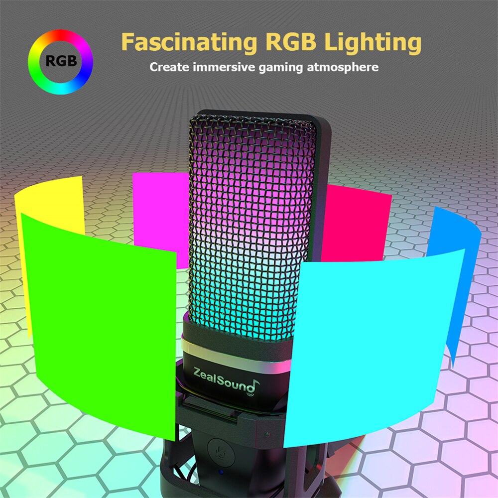 Zealsound RGB Recording Microp - Streaming Mic Condenser avis et prix