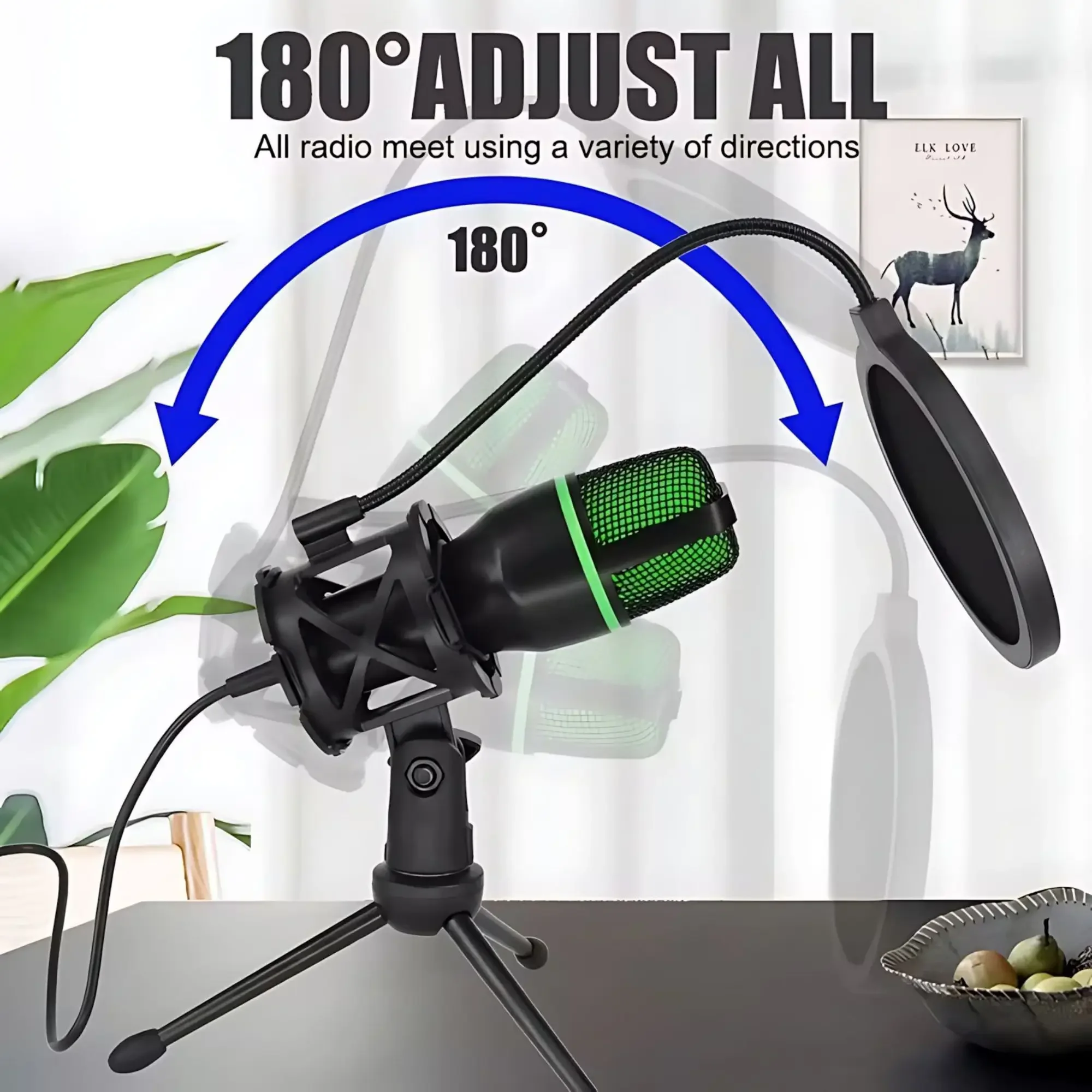 RGB Lighting Microphone Kit wi - Streaming Mic Condenser avis et prix