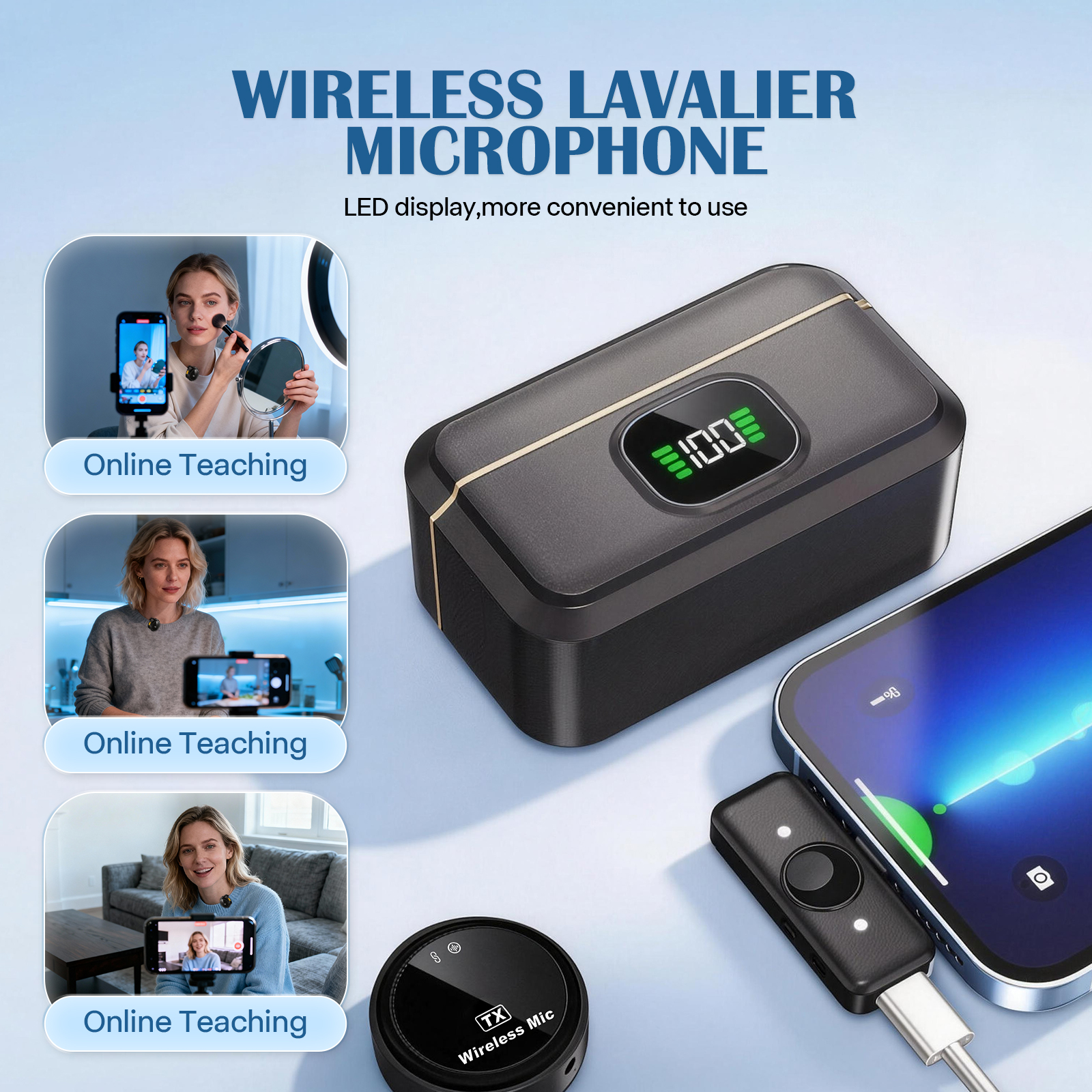 2 Pack Wireless Lavalier Micro - Streaming Mic Condenser avis et prix