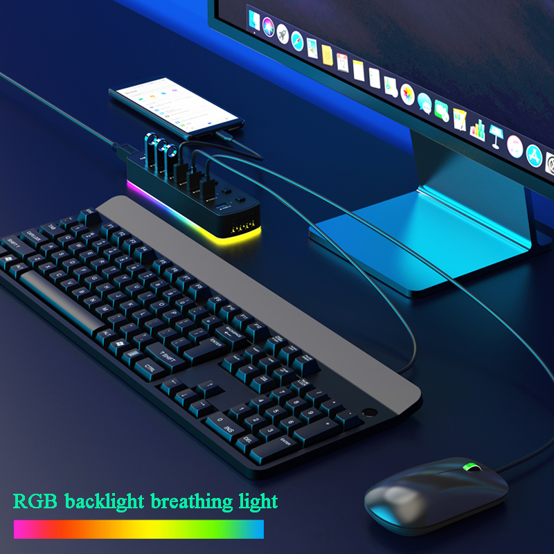 RGB USB 3.0 Hub 7 Ports Data P - Esports Gaming Splitter avis et prix