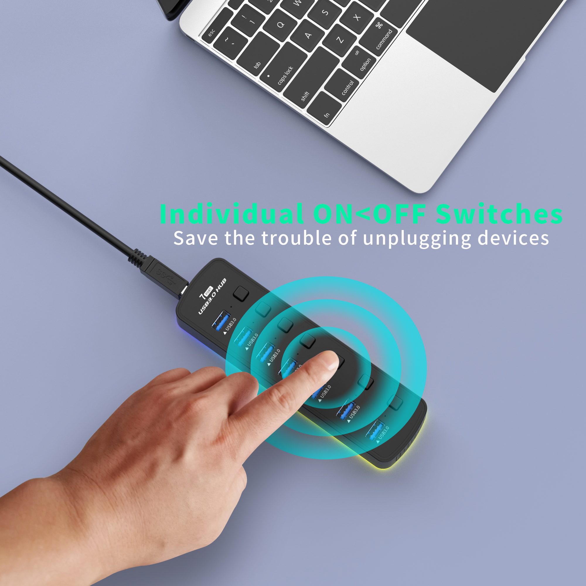 RGB USB 3.0 Hub 7 Ports Data P - Esports Gaming Splitter avis et prix