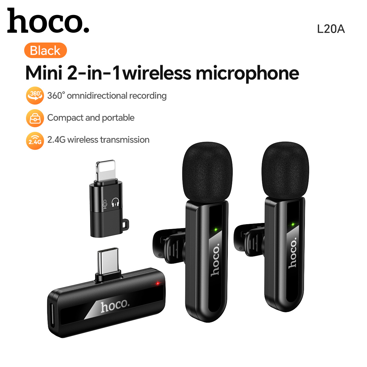 HOCO L20A Wireless Lavalier La - Streaming Mic Condenser avis et prix
