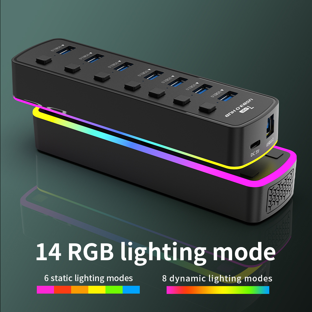 RGB USB 3.0 Hub 7 Ports Data P - Esports Gaming Splitter avis et prix