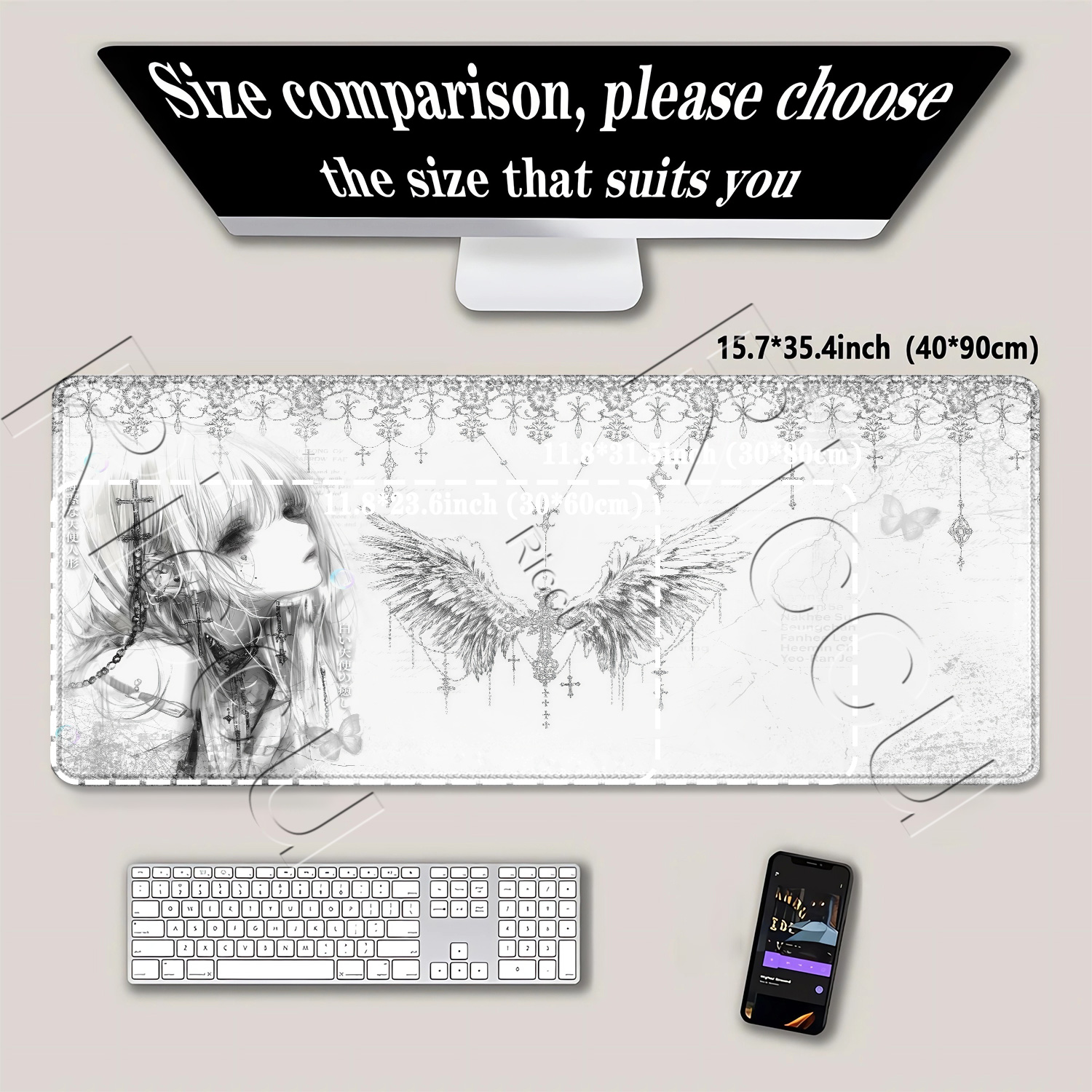 Mousepad Black White Anime Aes - Esports Pc Gaming avis et prix