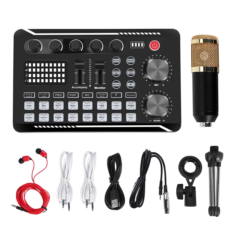 F998 Sound Card Kit,BM-800 Mic - Streaming Mic Condenser avis et prix