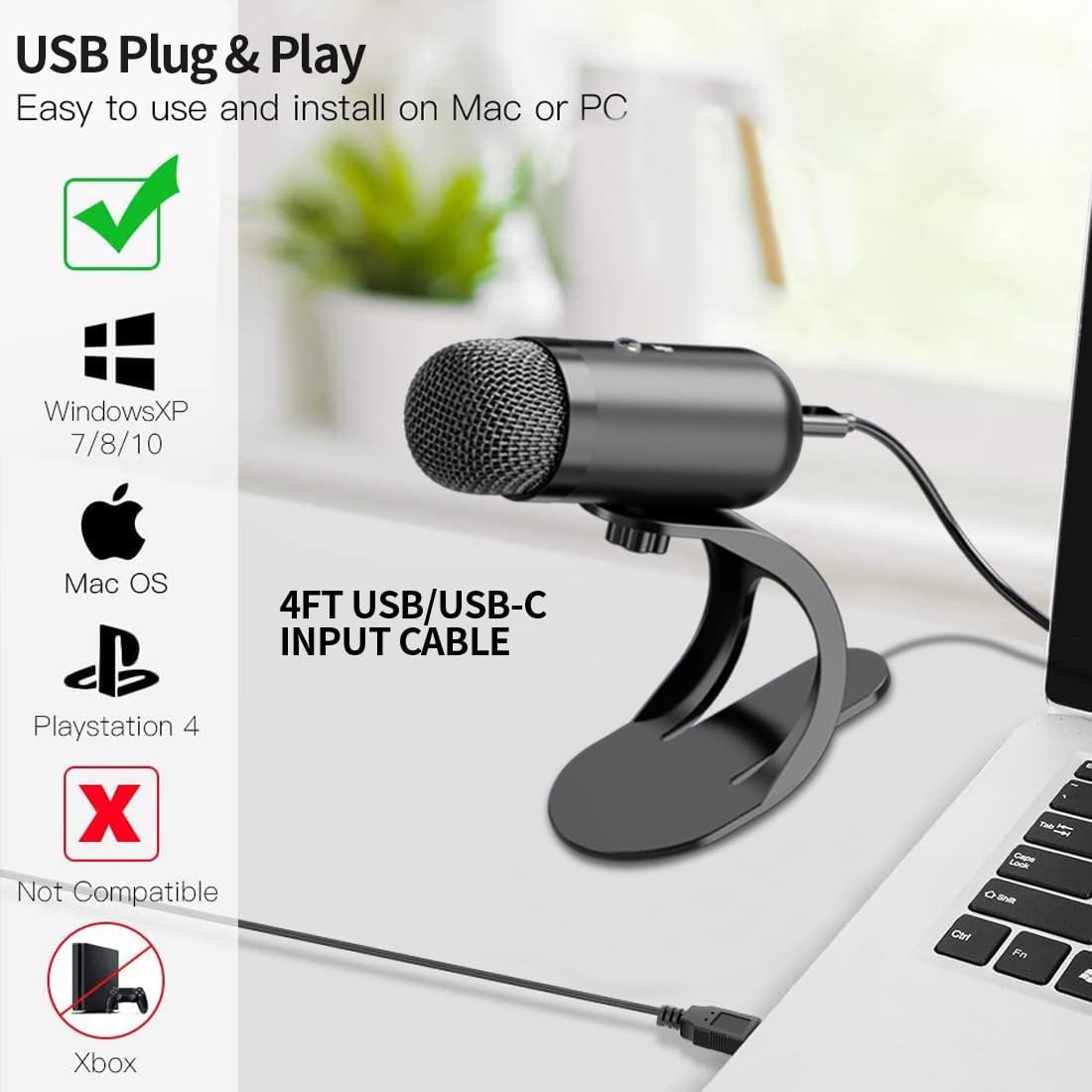 Professional USB Microphone Co - Streaming Mic Condenser avis et prix