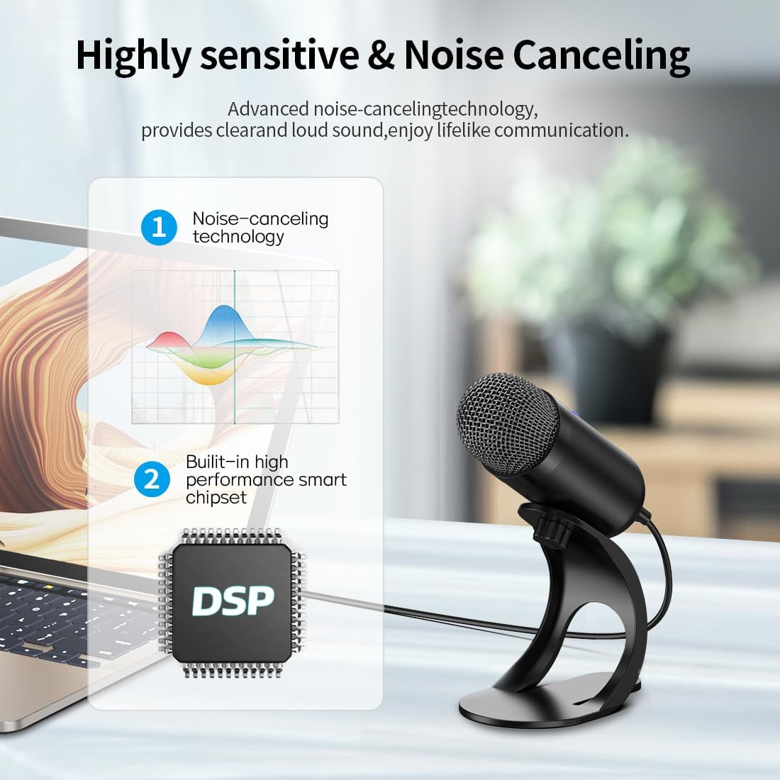 Professional USB Microphone Co - Streaming Mic Condenser avis et prix