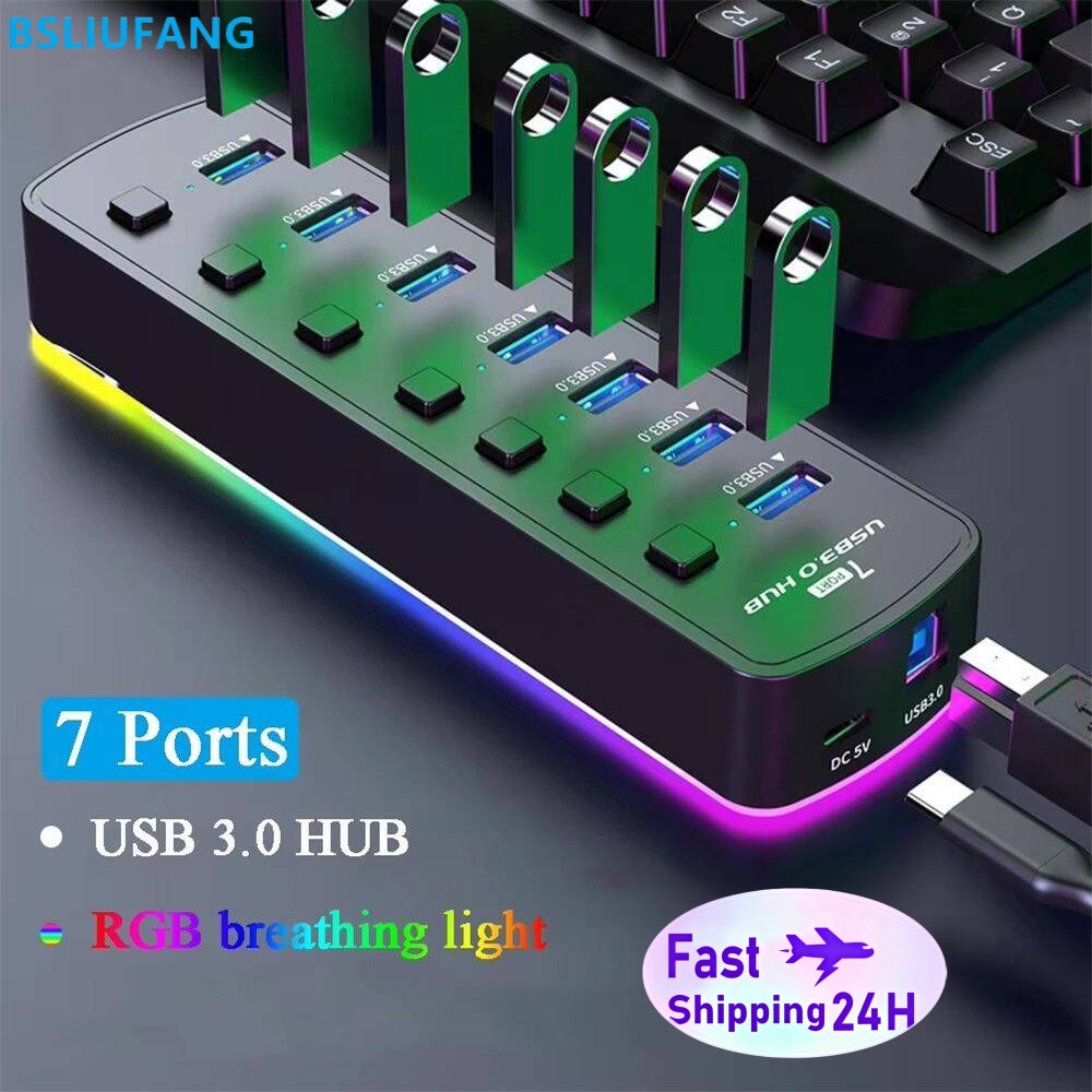 RGB USB 3.0 Hub 7 Ports Data P - Esports Gaming Splitter avis et prix